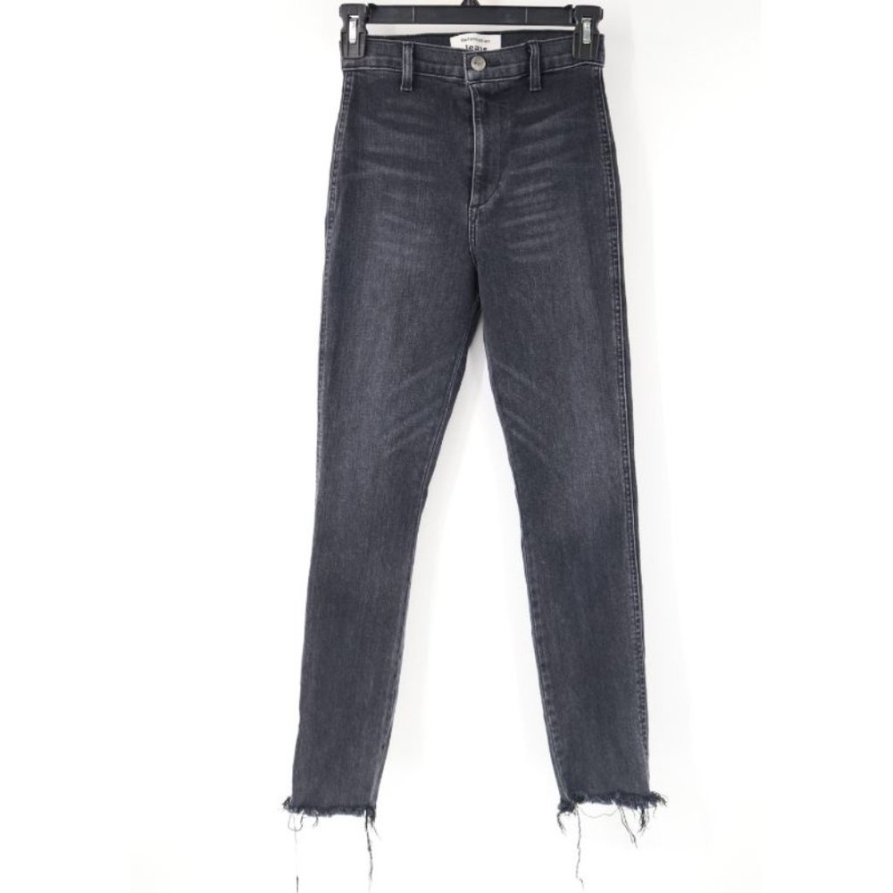 reformation jeans women's 24 May high skinny washed black organic cotton raw hem